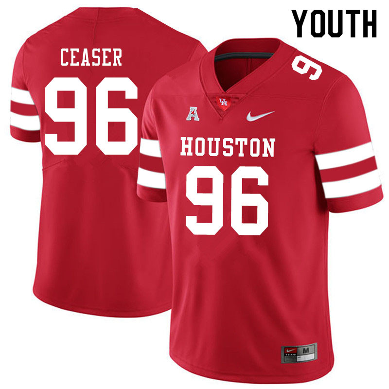 Youth #96 Nelson Ceaser Houston Cougars College Football Jerseys Sale-Red - Click Image to Close